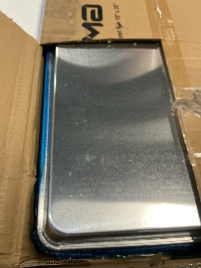 Condition photo showing New/Like New for 6 Pack Full Size Baking Sheet Pan Aluminum Commercial Pan for Oven Freezer Bakery Hotel Restaurant 26" × 18" 6PACK Full Size 26"×18"