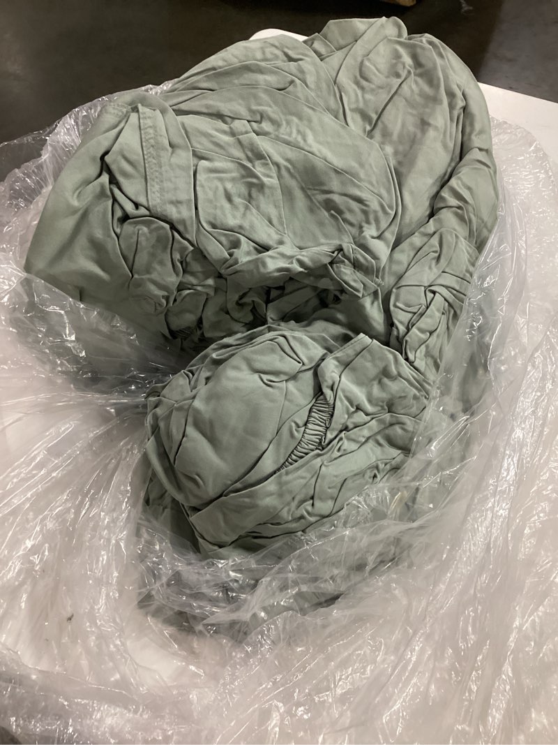 Condition photo showing As Is for bamboo sheet set, king, eucalyptus