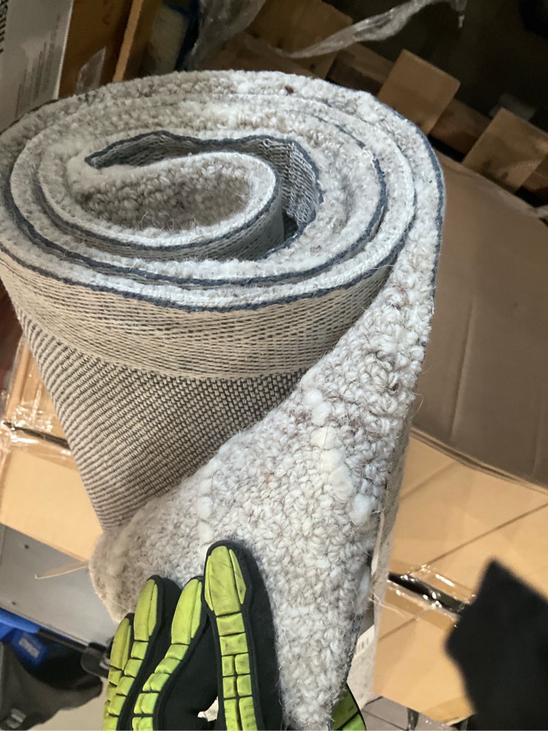 Condition photo showing Good Condition for origin 21 desmond 5 x 7 (ft) loomed wool beige rectangular indoor stripe area rug