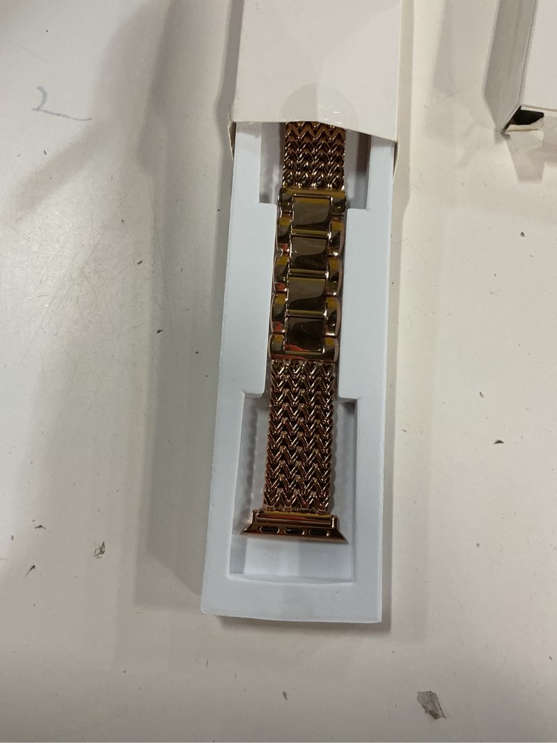Condition photo showing New/Like New for Metal Band Compatible with Apple Watch Bands for Women 40mm 41mm 42mm 38mm 44mm 45mm 46mm 49mm, Dressy Stainless Steel Link Bracelet, Designer Strap for iWatch Series 11/SE/10/9/8/7/6/5/4/3/2/1/Ultra Royal Gold 38mm/40mm/41mm/(42mm-Series 11 10)