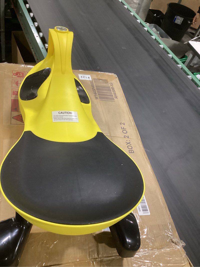 Condition photo showing As Is for wiggle car - ride on toy for ages 3 and up - toddler ride on toys with no batteries, gears or pedals just twist, wiggle, and go by lil’ rider (yellow)