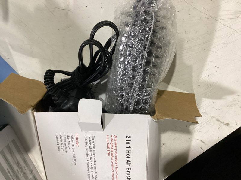 Condition photo showing Good Condition for hair dryer brush, aima beauty 4-in-1 upgrade hot air straightener curler function for women, hair styling tools, prussian blue-round dark blue 1" & 1.25" round barrel