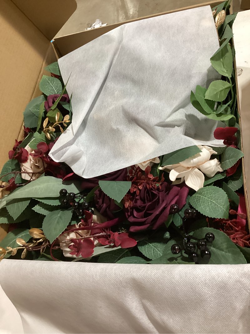 Condition photo showing Good Condition for ling's moment 6pack 2ft burgundy artificial flowers garland marsala & blush lantern flower arch floral centerpieces wedding aisle decor chair flowers for signs diy table wall window cake decoration red-marsala & blush