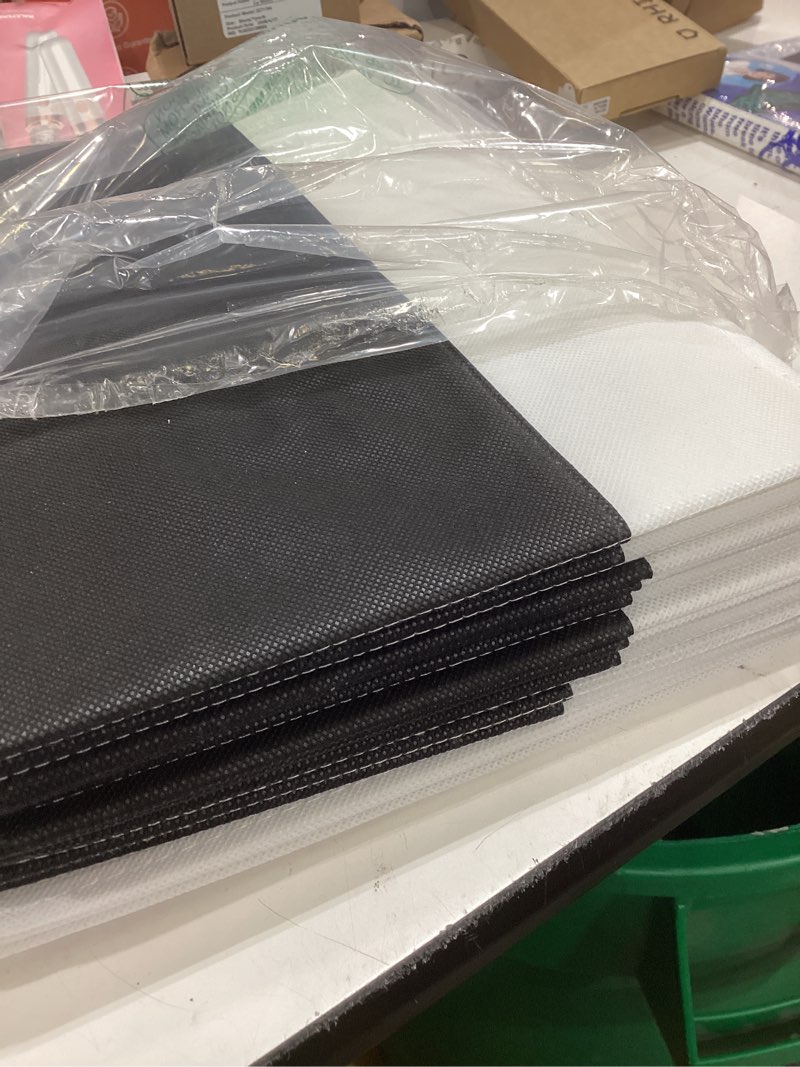 Condition photo showing Good Condition for criusia large storage bins for shelves 4 pack, closet storage baskets for clothes blanket beddings towels, collapsible fabric closet organizer bins with handles/ laundry room organization 4pcs - rectangular 14"x10"x9.5" white with black