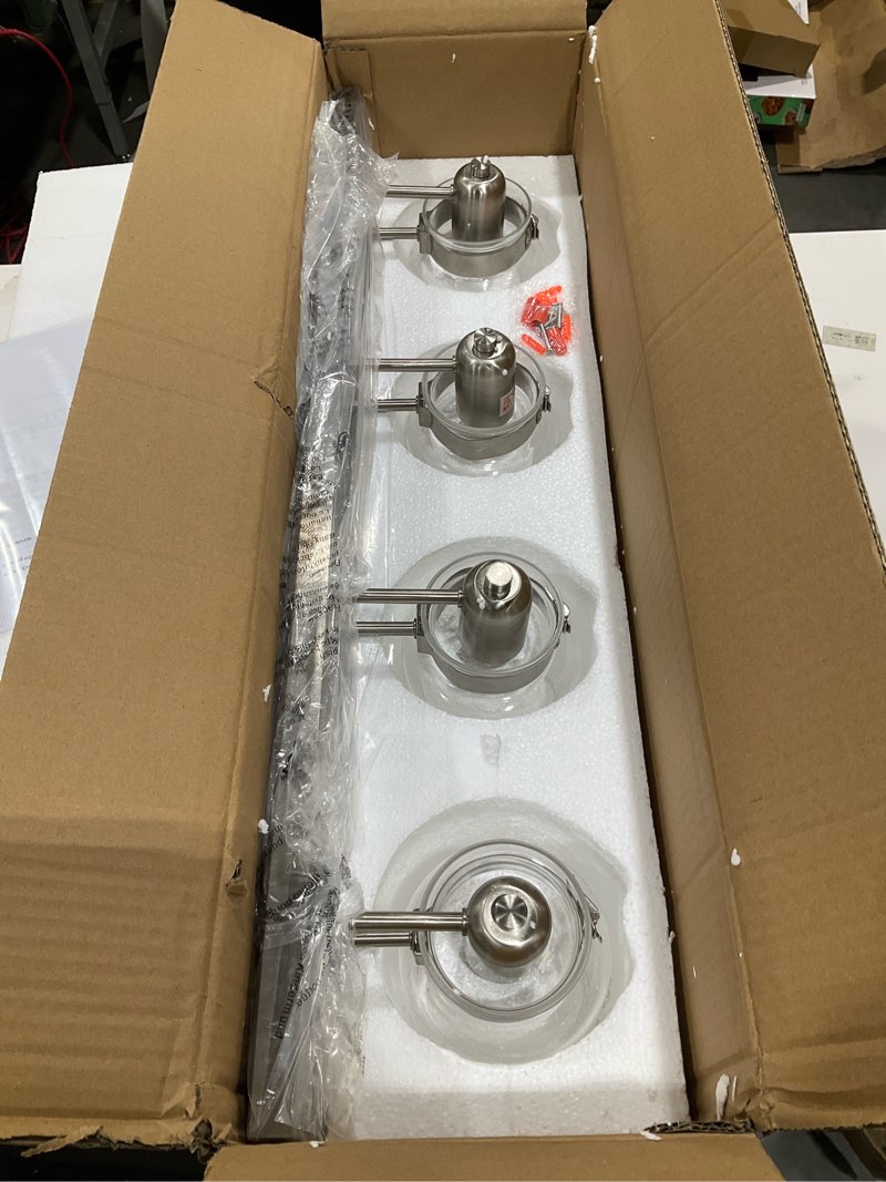 Condition photo showing Good Condition for Bestier Modern Brushed Nickel 4-Light Bath Bathroom Vanity Wall Mounted Light Wall Sconce 4 E26 LED Bulbs Required Length 30.3 inch Width 6.9 inch Height 8.3 inch