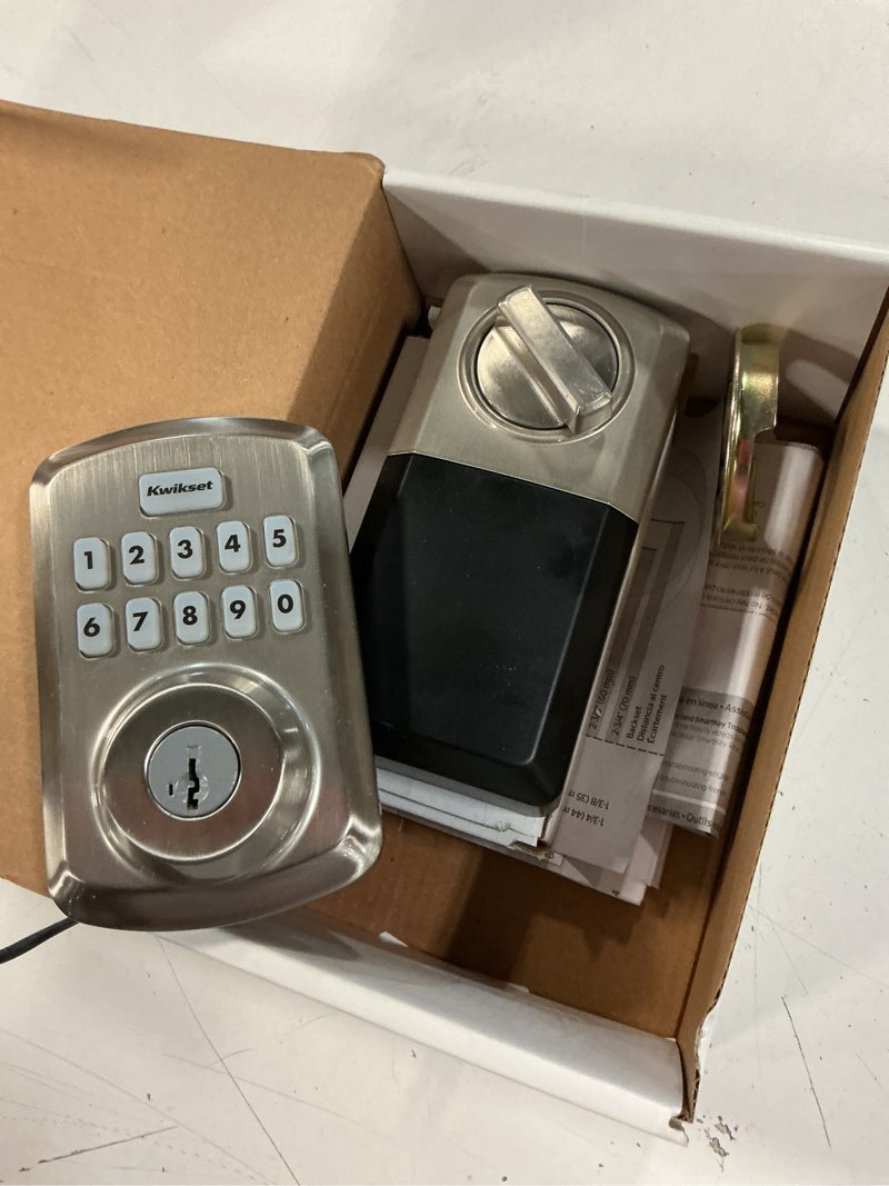 Condition photo showing As Is for Kwikset SmartCode Satin Nickel Zinc Electronic Deadbolt