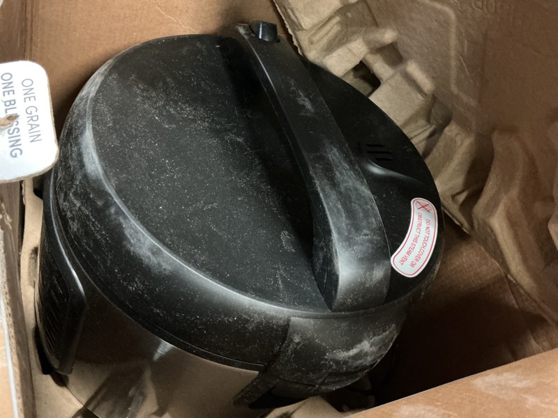 Condition photo showing As Is for aroma professional digital rice cooker, 10-cup (uncooked) / 20-cup (cooked), multicooker, slow cooker, steamer, oatmeal cooker, egg cooker, sts, 5 qt, black, arc-5200sb
