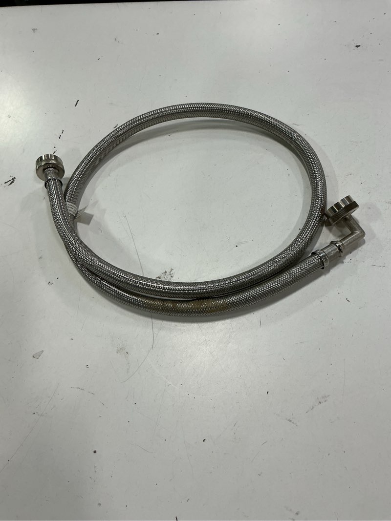 Condition photo showing As Is for EASTMAN 4-ft L 3/4-in Hose Thread Inlet x 3/4-in Hose Thread Outlet Braided Stainless Steel Washing Machine Fill Hose