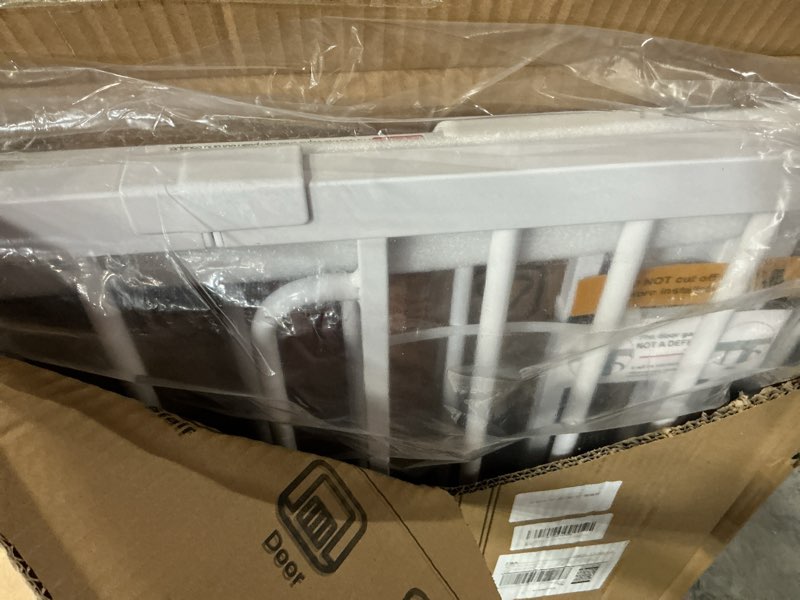 Condition photo showing Good Condition for Extra Wide Baby Gate with Door 53.4-62 Inch Pressure Mounted, Auto Close Child Baby Gates for Doorways No Drill, Walk Through Dog Gate Indoor for The House, White