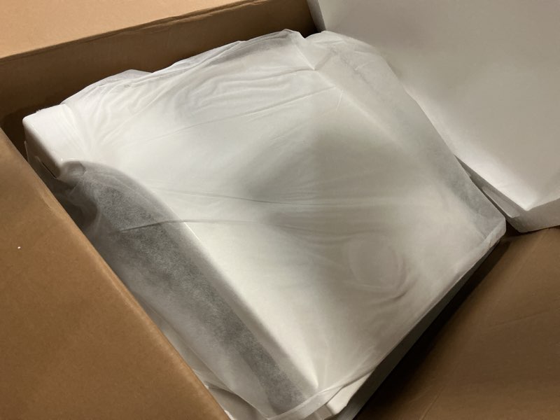 Condition photo showing As Is for (incomplete)(missing tank) customer reviews for los flexi 21 in. tall toilet, modern skirted elongated 2-piece white extra high toilet, 1.28 gpf swirl flush and 12 in. rough-in