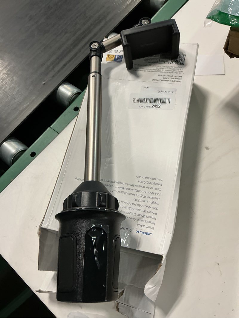 Condition photo showing Good Condition for jsaux car cup holder cellphone mount, metal long-arm ultra stable phone holder for car cupholders - adjustable for iphone 16 15 pro max 13 12 11, samsung galaxy s24 s23 ultra, google pixel 9 pro clipmount