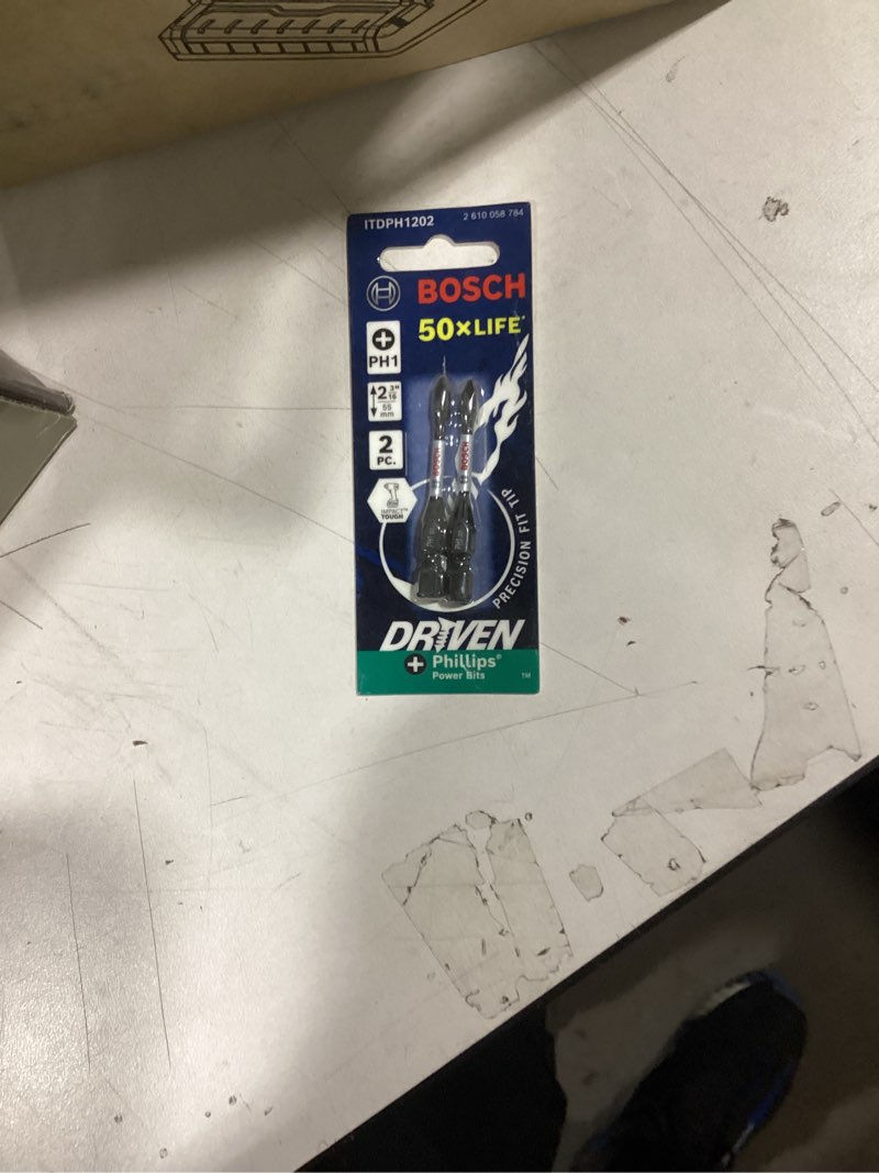Condition photo showing As Is for Bosch Driven 1/4-in x 3-in Phillips Impact Driver Bit