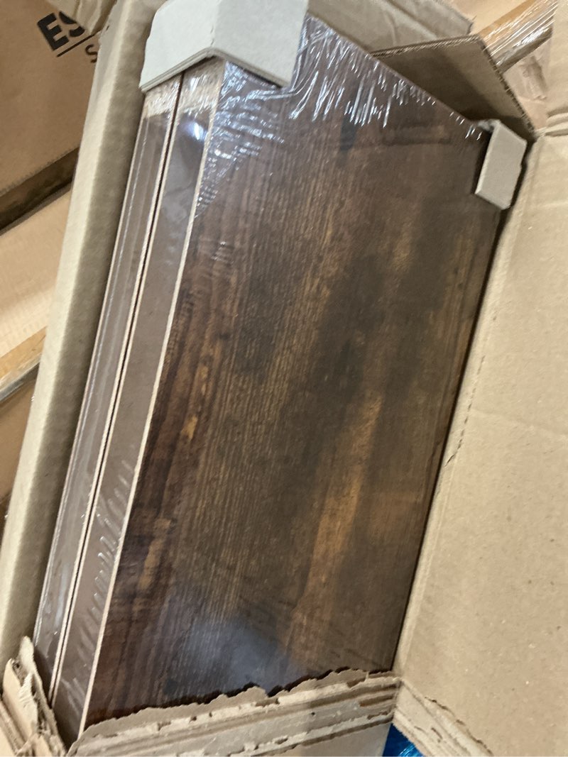 Condition photo showing New/Like New for ballucci floating shelves for wall, 60" wood wall shelf set of 2, with invisible brackets for bathroom, living room, bedroom, kitchen, nursery, 8" deep, rustic brown