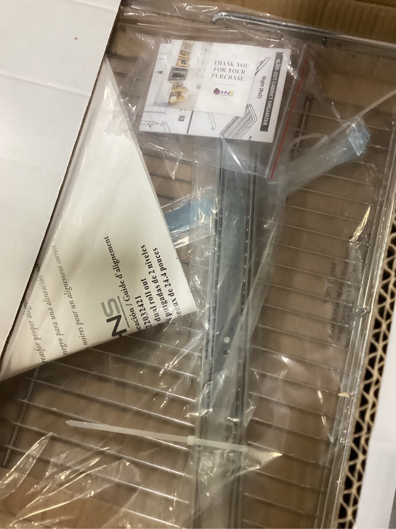 Condition photo showing Good Condition for HOLDN’ STORAGE Two Tier Pull Out Cabinet Organizer, Individual Sliding Drawers - Heavy Duty Metal with Lifetime Limited Warranty - Anti Rust Chrome Finish - 24" W x 21”D x 16.5" H 24 Inch Two Tier