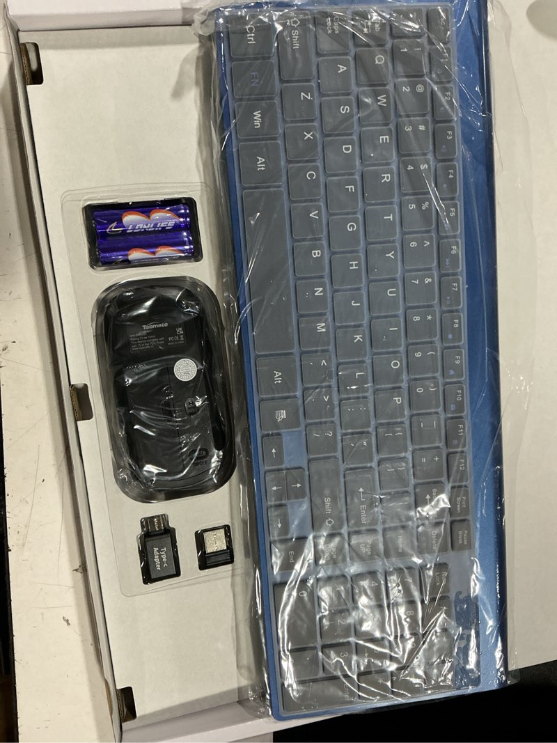 Condition photo showing Good Condition for topmate wireless keyboard and mouse ultra slim combo, 2.4g silent compact usb mouse and scissor switch keyboard set with cover, 2 aa and 2 aaa batteries, for pc/laptop/windows/mac - blue black
