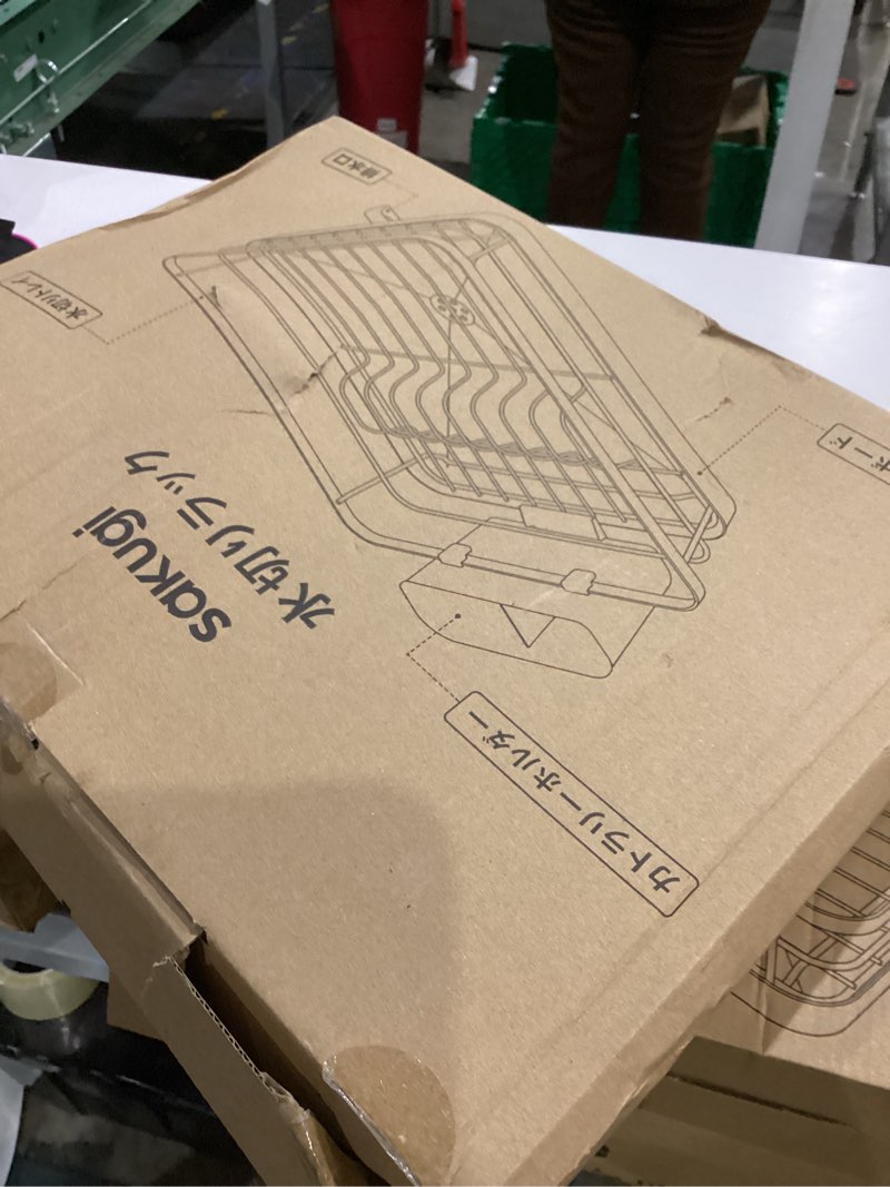 Condition photo showing Good Condition for Stainless Steel Dish Drying Rack for Kitchen Counter, Sink Organization and Storage Essentials with Silverware & Utensil Holder, Home and Apartment Decor, 12''W x 15.5''L, Black Black Standard - 12"W x 15.5"L