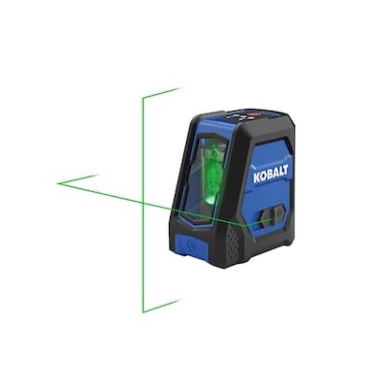  kobalt 100-ft green self-leveling cross-line laser level kit