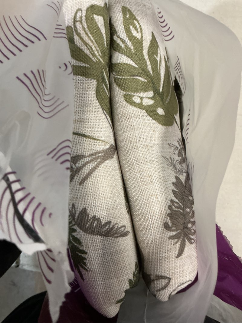 Condition photo showing Good Condition for jinchan linen curtains for living room fall curtains tropical leaf print botanical curtains flax farmhouse country curtains rod pocket light filtering window drapes set, 2 panels, sage green, w50xl96