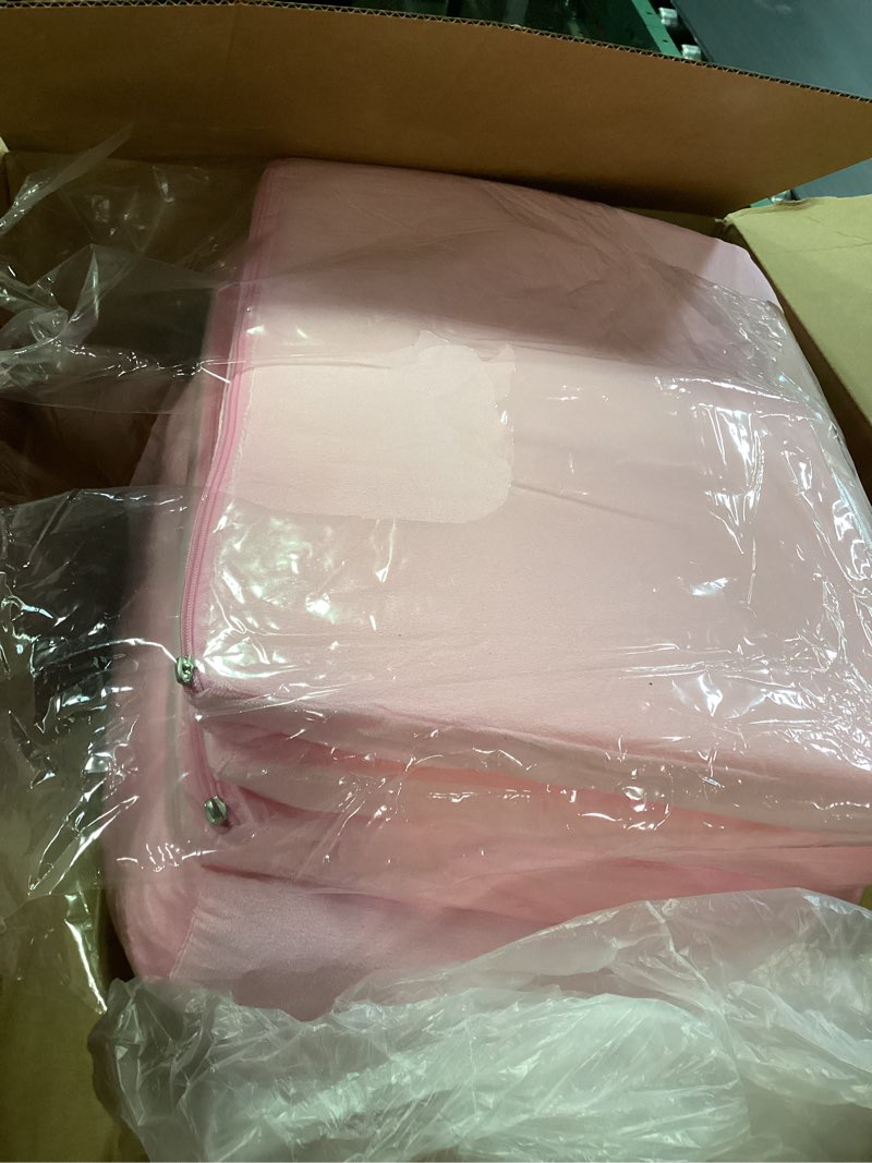 Condition photo showing Good Condition for Pink Princess Toddler Couch Fold Out, 2-in-1 Foldable Sofa Bed & Chair for Kids 1-5, Comfy Crystal Velvet Kids Lounge Chair for Playroom, Gift Light Pink