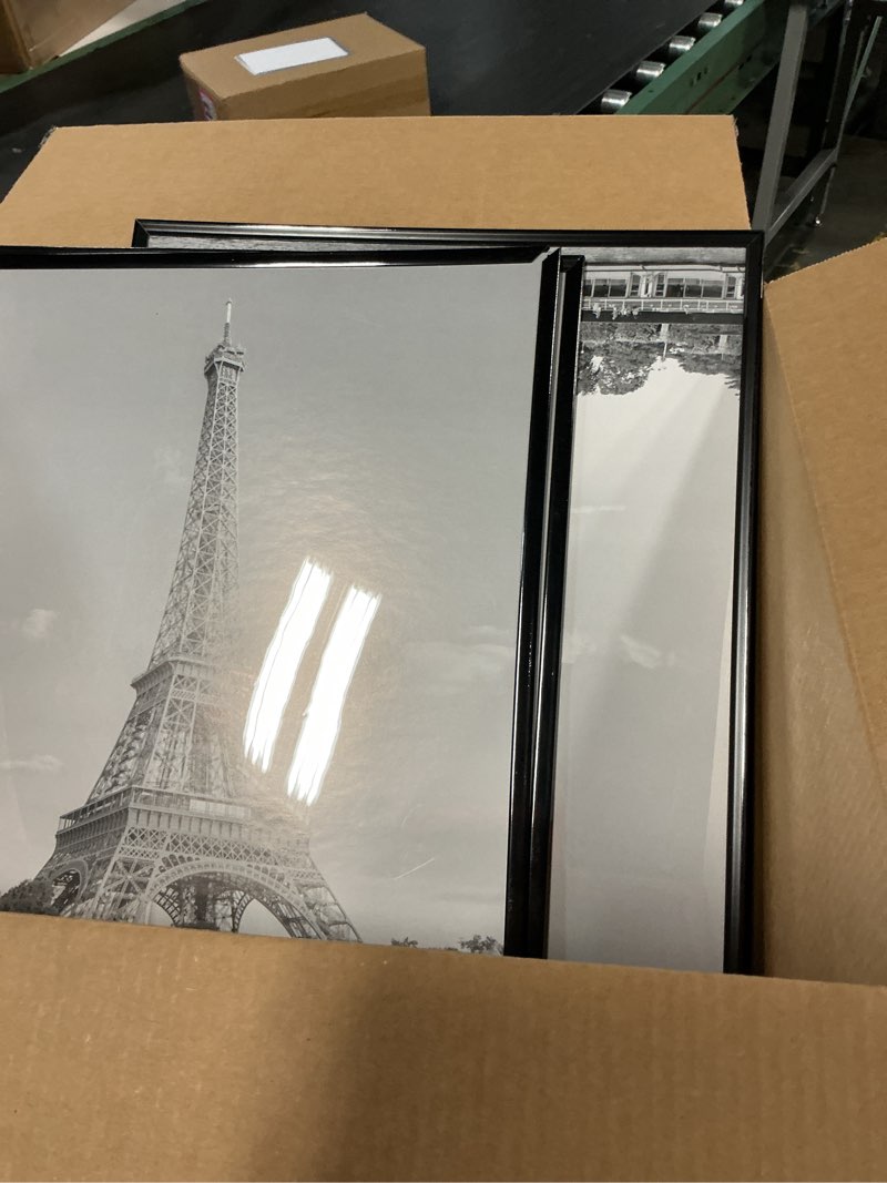 Condition photo showing Good Condition for upsimples 16x20 picture frame black 3 pack, scratch-proof poster frames 16 x 20 for photo gallery - slide-in strips, horizontal or vertical wall mounting black 16x20