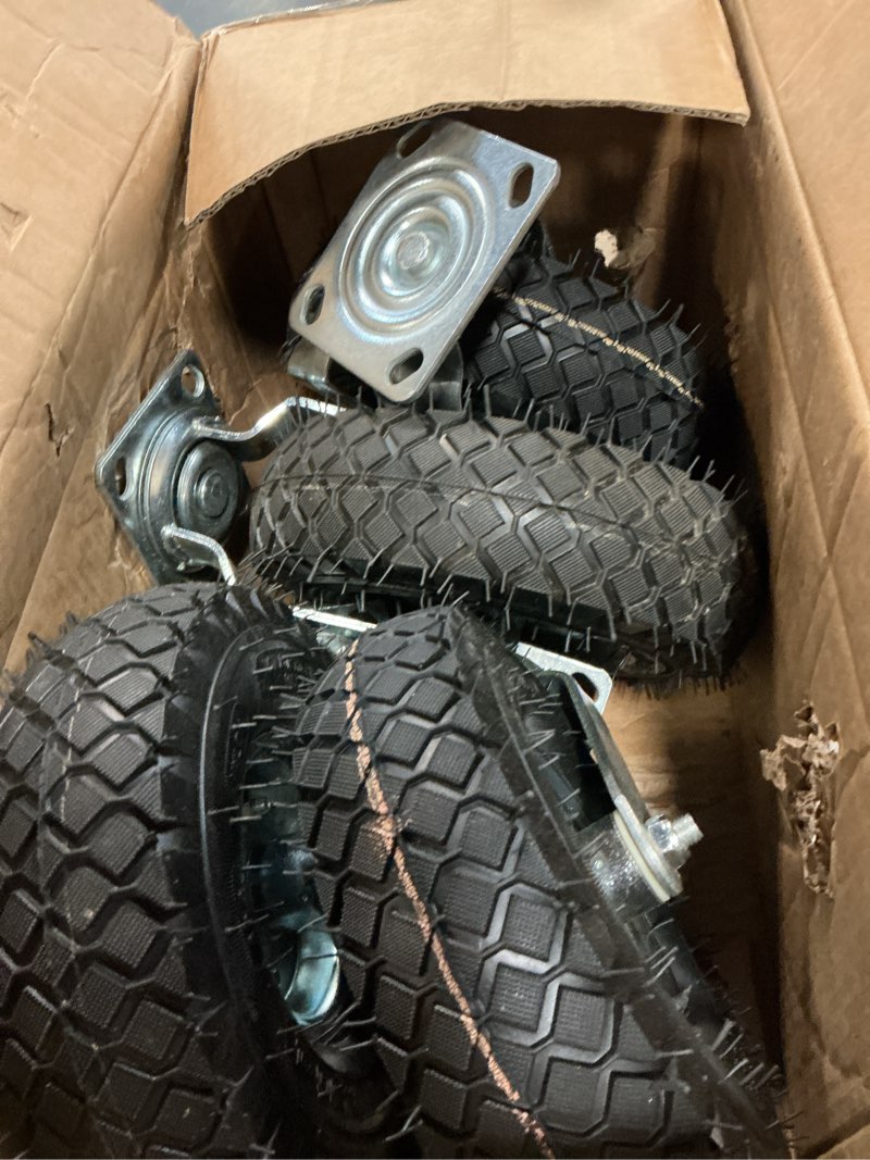 Condition photo showing Good Condition for 10 inch casters wheels, heavy duty casters set of 4 load 1300lbs with brake, locking swivel plate caster?off road caster wheels 10 inches
