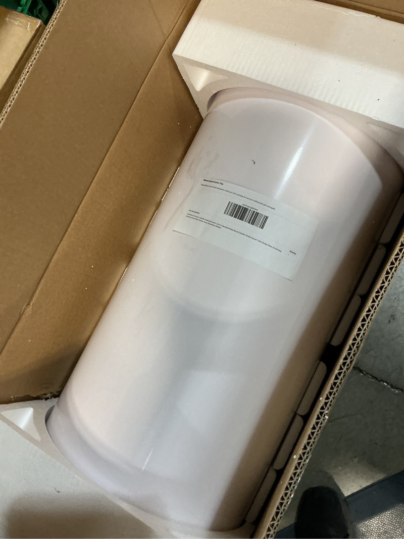 Condition photo showing Good Condition for haisiwlkj premium cylinder pedestal stands, set of 5 reusable metal round cylinder plinths dessert table display pillars for birthday wedding bridal baby shower party decorations (white)