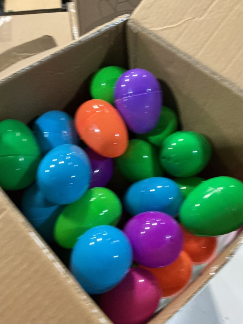 Condition photo showing New/Like New for giraffe 100 pack prefilled easter eggs bulk - multi color plastic filled easter eggs for kids with toy filled slap bracelets, led rings, stickers - easter basket stuffers for kids