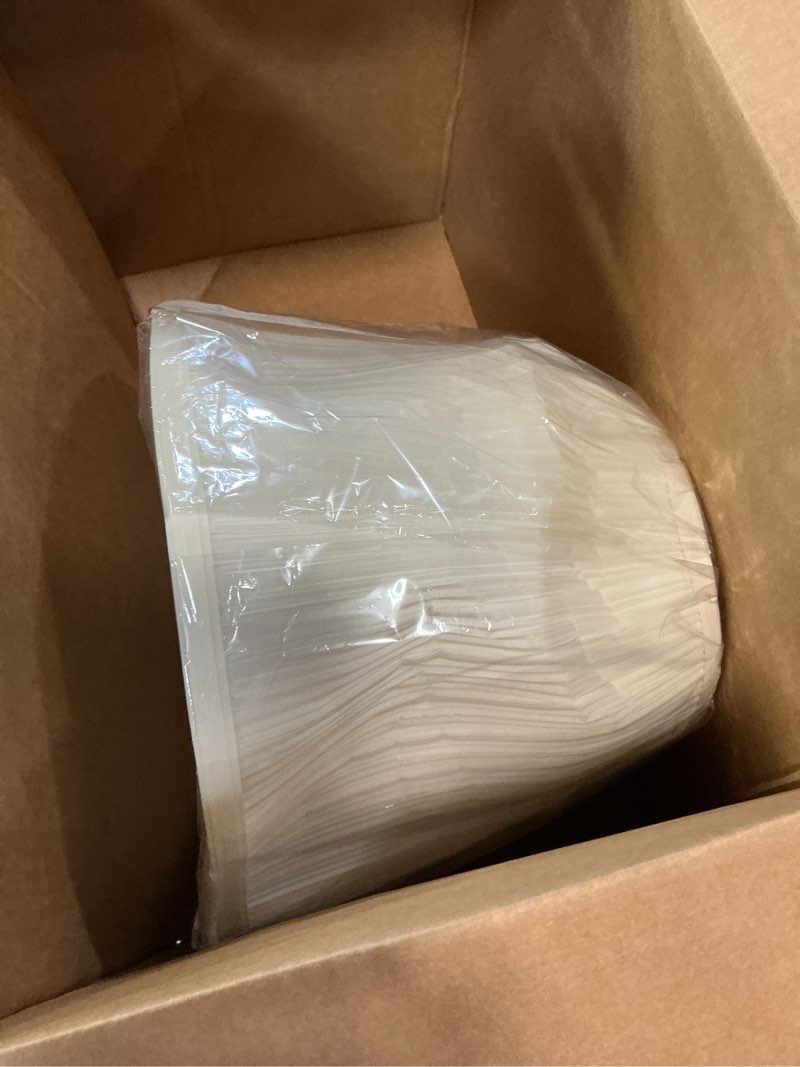 Condition photo showing Good Condition for aspen creative 33055, hardback empire transitional spider lamp shade, mushroom pleated pleated white, 7" top x 13" bottom x 10" slant