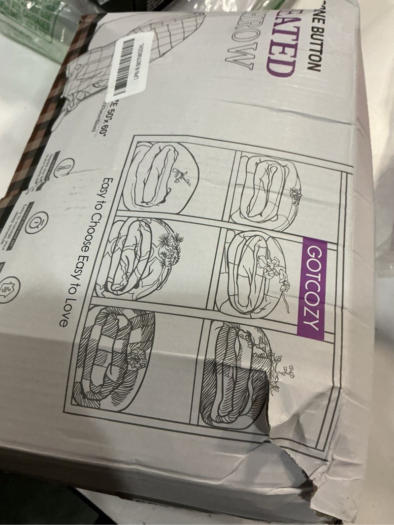 Condition photo showing Good Condition for Sealy Heated Blanket Throw, Soft Flannel Electric Blanket with 6 Heat Settings & 2-10 Hour Auto Shut Off, Fast Heating with ETL Certificated Machine Washable, 50x60 Inch, Burgundy Burgundy Throw Size 50" x 60"