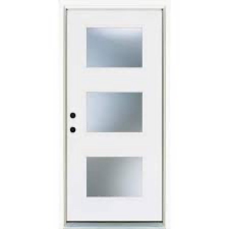 36" x 80" Frosted Glass Fiberglass Front Door – Exterior Entry Door Set