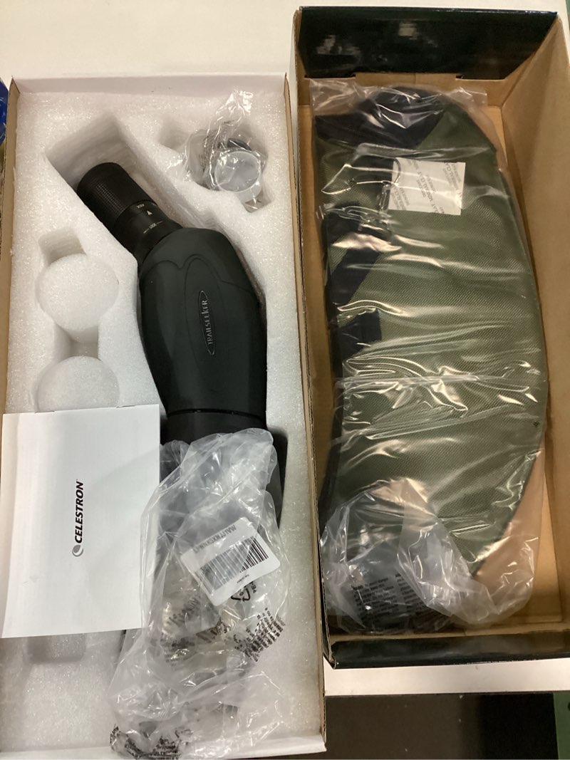 Condition photo showing As Is for Celestron TrailSeeker 65 Spotting Scope - 16-48x Zoom - Compact, Lightweight Design - Fully Multi-Coated XLT Optics - Dual Focus - Rotating Tripod Mount - Ideal for Birding & Travel TrailSeeker 65 - 45 Degree