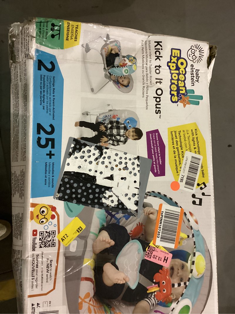 Condition photo showing Good Condition for Baby Einstein Ocean Explorers Kick to It Opus Musical Infant to Toddler Rocker, Baby Chair, Baby-Activated Music and Lights, Ages 0-30 Months