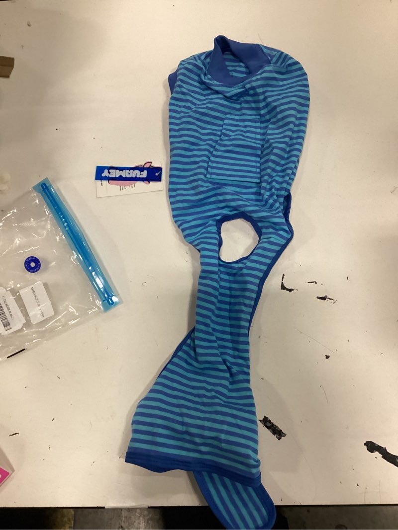 Condition photo showing New/Like New for fuamey recovery suit for dogs after surgery,soft breathable dog bodysuit e-collar & cone alternative surgical suit,male female dog neuter spay suits anti licking wounds onesie navy blue strips s s(back:11.4-13.4in,wt:7-15lbs) navy blue stripes