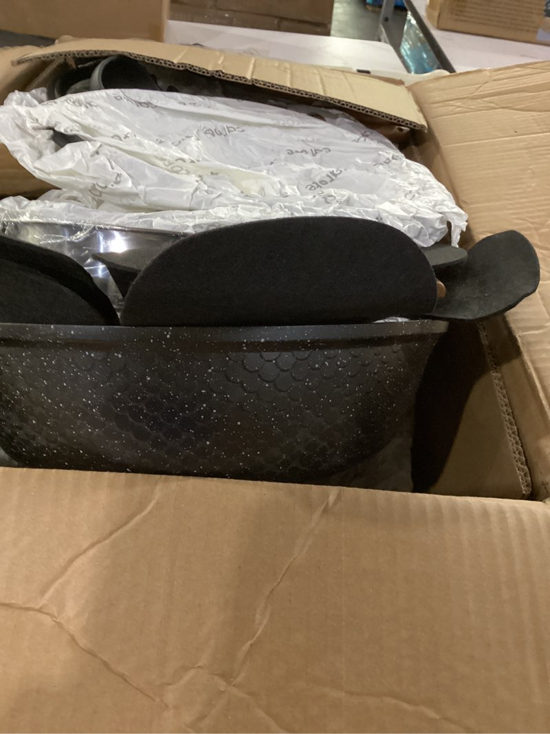 Condition photo showing Good Condition for carote 26pcs pots and pans set non stick, cookware set pots and pans induction cook ware, nonstick kitchen cooking, pfoa free, black black 26 piece