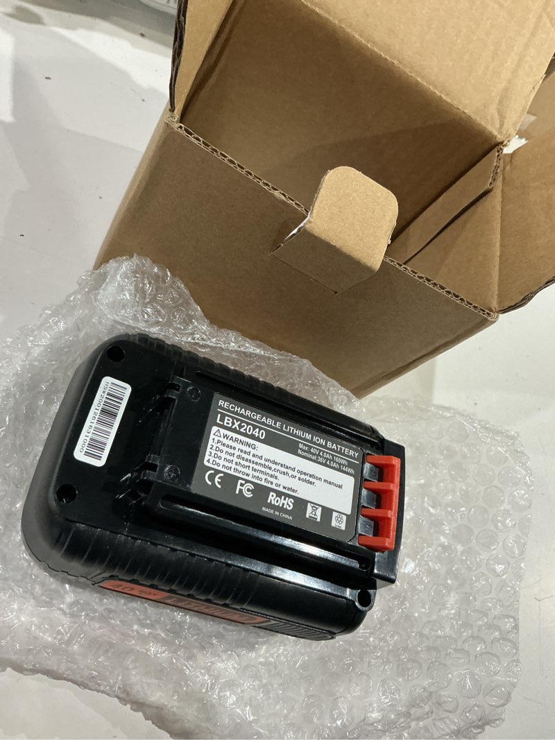 Condition photo showing Good Condition for 40v 4.0ah lbx2040 replacement for black and decker 40v lithium battery lbx2040 lbxr36 lbxr2036 lst540 lcs1240 compatible with black and decker 40v max cordless power tools