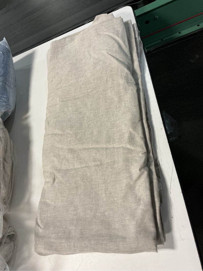 Condition photo showing Good Condition for european linen room darkening curtain, 48x84, flax