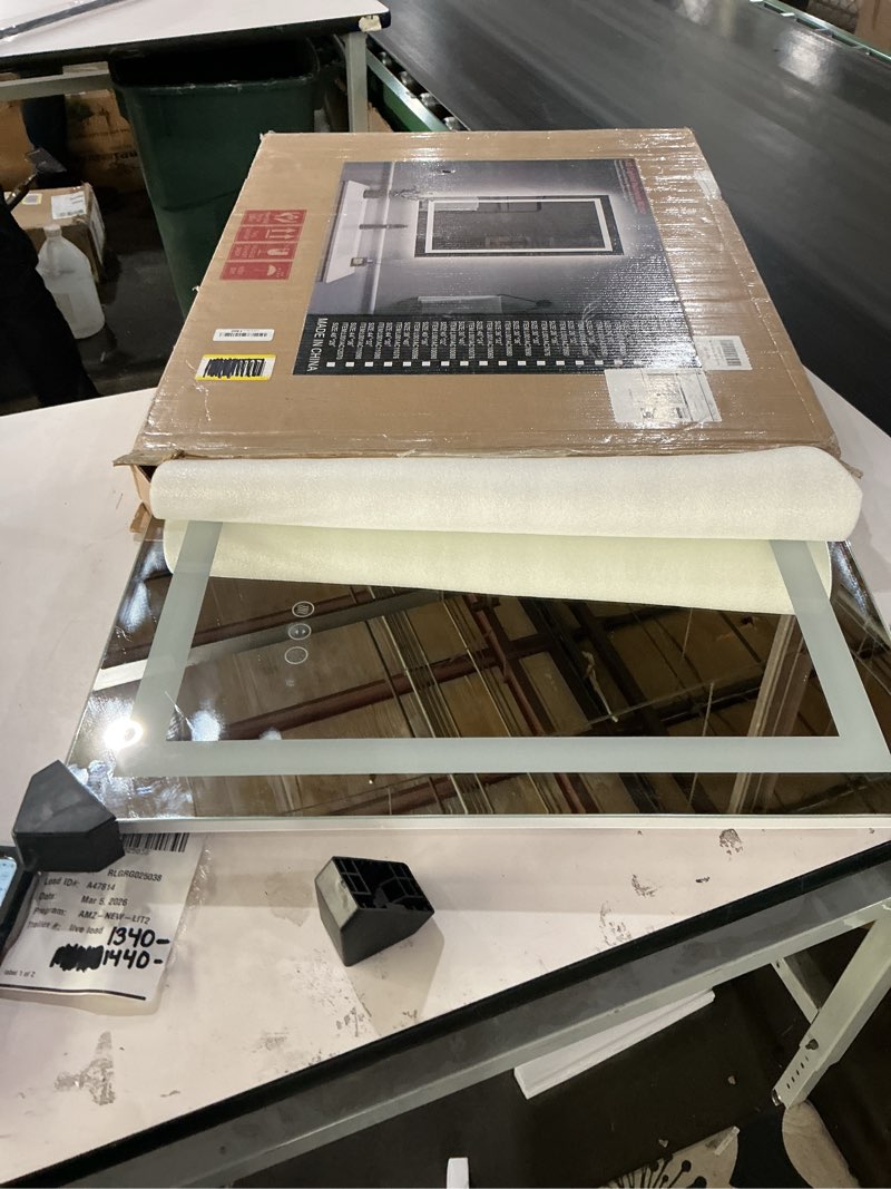 Condition photo showing New/Like New for 24x32 LED Bathroom Mirror with Lights, Anti Fog Vanity Mirror Wall Mounted, Dimmable Front Light and Backlight, Memory Function Tempered Glass, Shatter Proof ETL Listed 32"L x 24"W