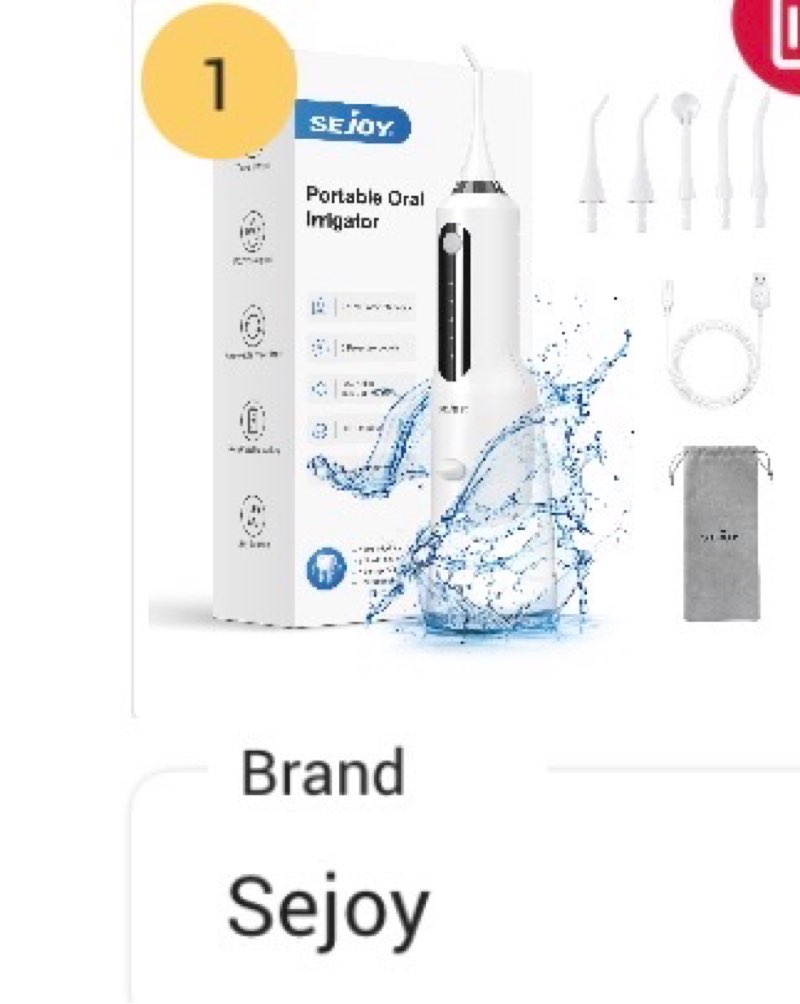 Sejoy Water Flosser, Water Dental Flosser Water Flosser Cordless Rechargeable, Oral Irrigator Rechargeable for Home Travel Office, 270ML IPX7 Waterproof 5 Cleaning Modes and 5 Jet Tips