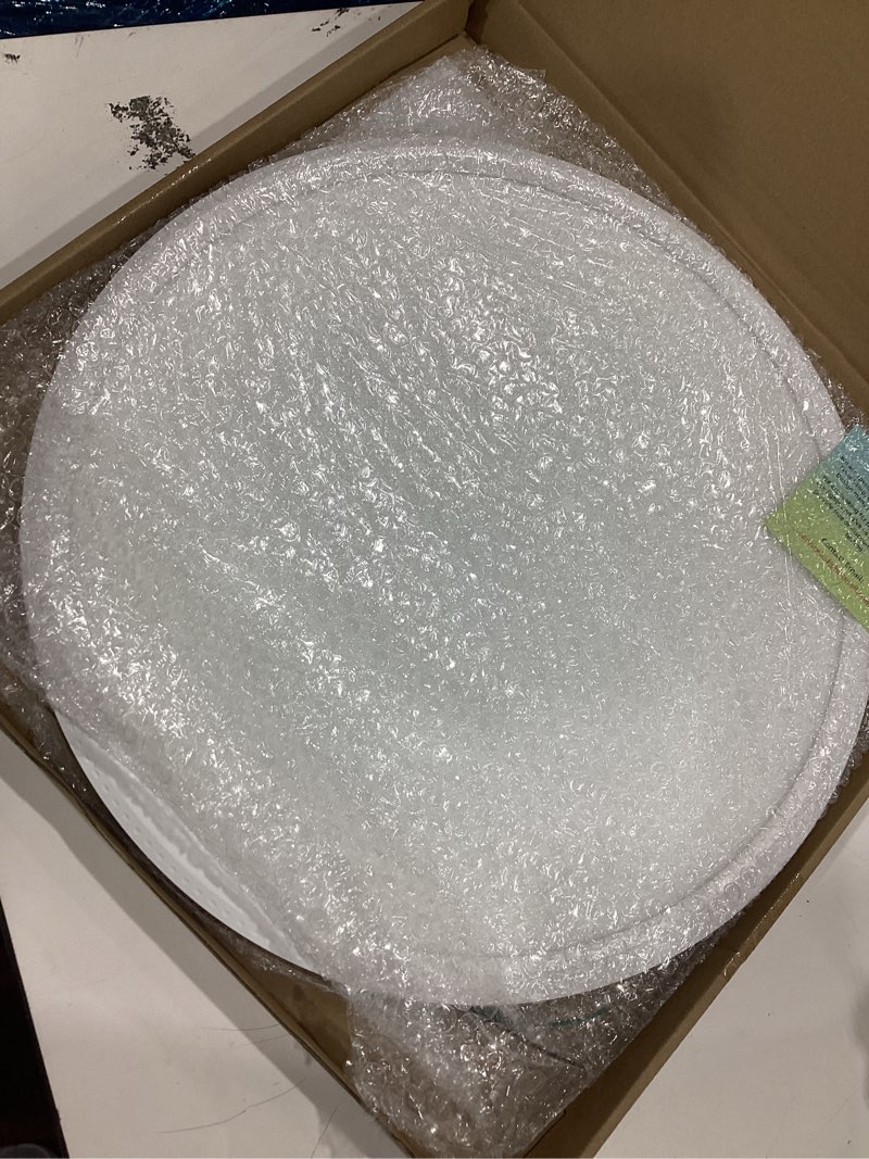 Condition photo showing New/Like New for hunhun 16 inch dimmable led flush mount ceiling light 4800lm round light fixture 5 color temperature selectable super slim large flat ceiling lamp for living dining room white 1 pack white
