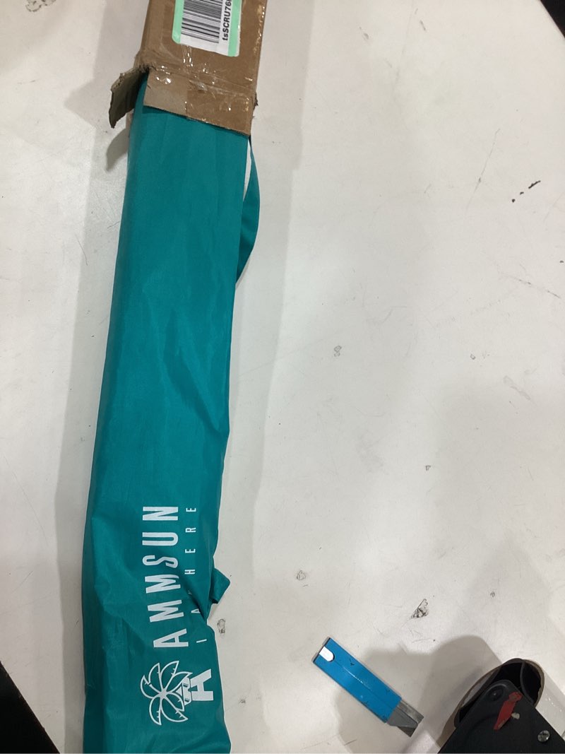 AMMSUN XL Chair Umbrella with Universal Clamp Adjustable 47 inches and 360-degree Swivel UPF 50+, Portable Clamp on Camping or Beach Chair, Stroller, Wheelchair, Golf cart, Turquoise, Large-sized Turquoise 1