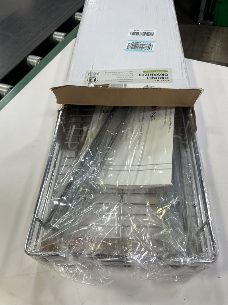 Condition photo showing Good Condition for HOLDN’ STORAGE Pull Out Cabinet Organizer, Heavy Duty Caddy w/Lifetime Limited Warranty -11”W x 21”D - Requires At Least 12-1/4” Cabinet Opening, Steel Metal Cabinet Drawers Slide Out, Chrome