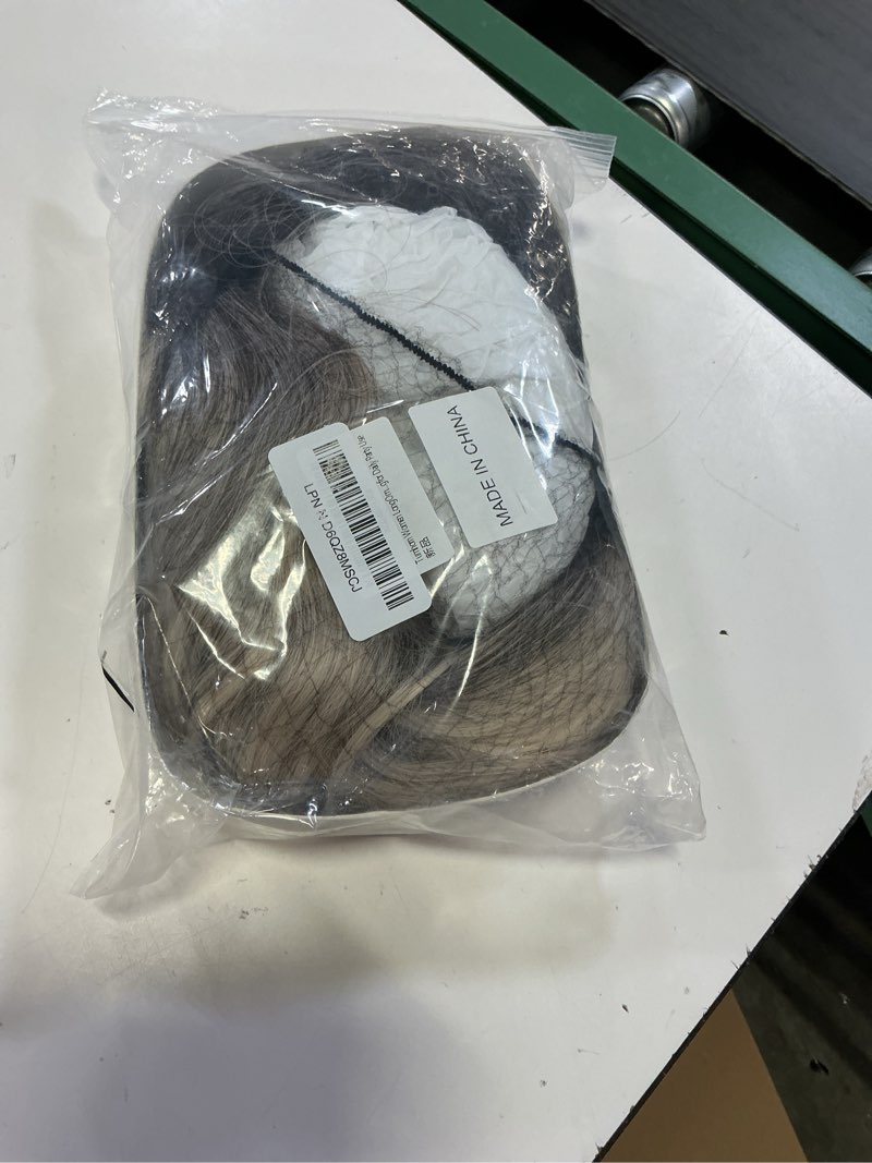Condition photo showing Good Condition for women long ombre grey wavy wigs with black root 26 inch charming wigs natural looking synthetic heat resistant fiber wig for daily party use