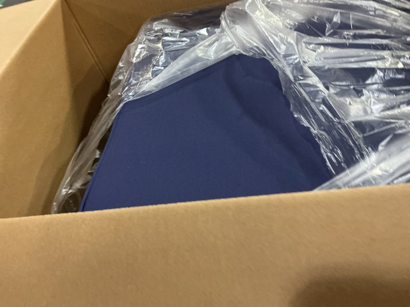 Condition photo showing Good Condition for Patio Chair Cushions, 19" x 19" x 3" Outdoor Chair Cushions Set of 4, Waterproof Outdoor Cushions for Patio Furniture, Outdoors Seat Cushions Set of 4 with Handle and Ties, Navy Blue Navy Blue 19*19+3"