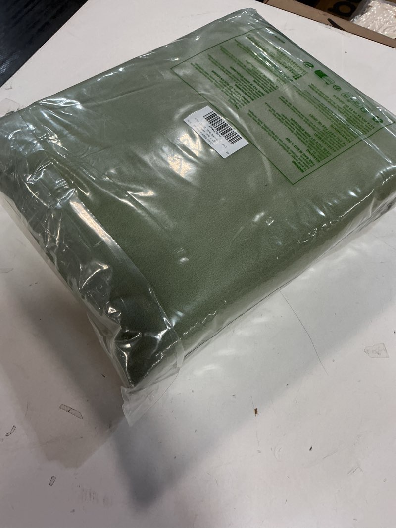 Condition photo showing New/Like New for PONY DANCE Sage Green Velvet 100% Blackout Curtains for Bedroom 84 inches Long, Thermal Insulated Window Drapes for Living Room, Back Tab Hook Belt Luxury Light Blocking Curtain(2 Panels, W52 x L84) 52"W x 84"L (Pack of 2) Sage Green