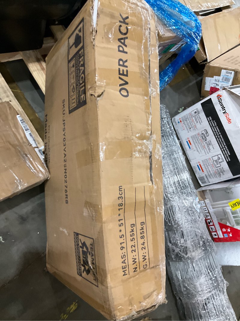 Condition photo showing As Is for decofy round lift top coffee table with storage, fluted mid-century modern coffee tables for living room, with hidden compartment & open shelves, for small spaces & home office(31.5" walnut) walnut 31.5in