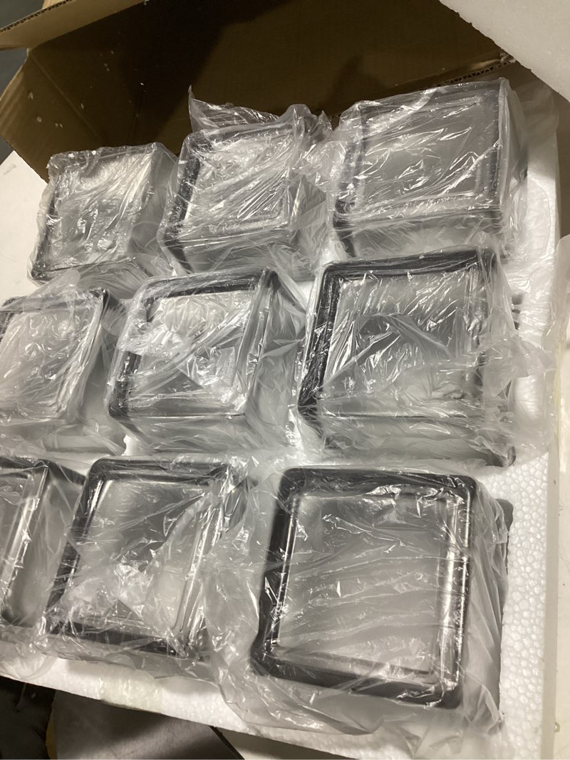 Condition photo showing Good Condition for connoo 9 pack square glass vase 4" x 4" x 4", clear bulk flower vases for centerpieces, square glass cube vase floating candle holders for wedding party home decor 9 pack 4 inch