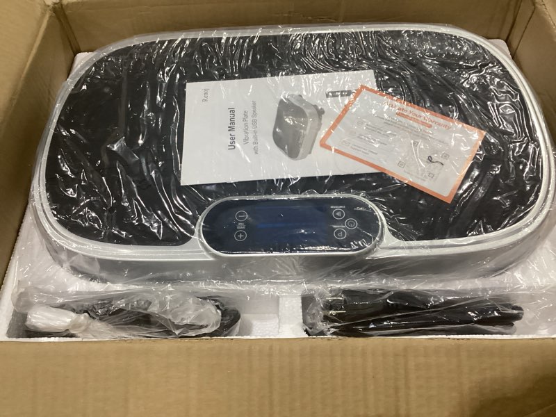Condition photo showing New/Like New for renoj vibration plate exercise machine - 455 lbs full body vibrating platform with bluetooth audio and led screen - lymphatic drainage and weight loss shaker for home gym and office workout