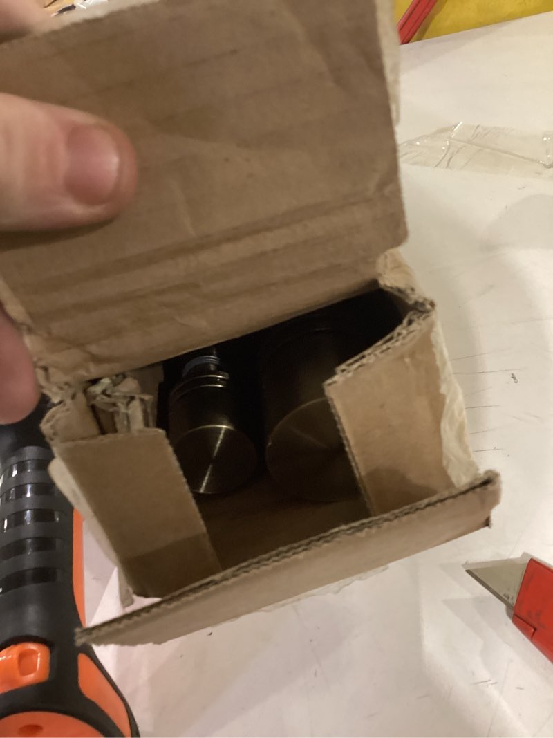 Condition photo showing Good Condition for Double Curtain Rods 36-72 Inches for Windows, 1 Inch Diameter Adjustable Heavy Duty Drapery Rod with Aluminum Alloy Brackets and Finials, Modern Stylish Dual Curtains Rod, Antique Bronze Antique Bronze 36"-72"