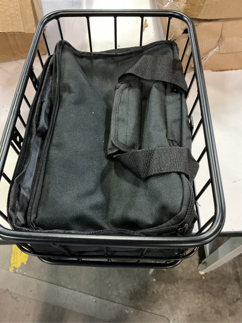 Condition photo showing Good Condition for cdywd bike basket front with removable liner bag, large bicycle front basket for men women, heavy duty metal bike cargo basket for adult bikes, ebike, electric bike, mountain bike, city bike, cruiser