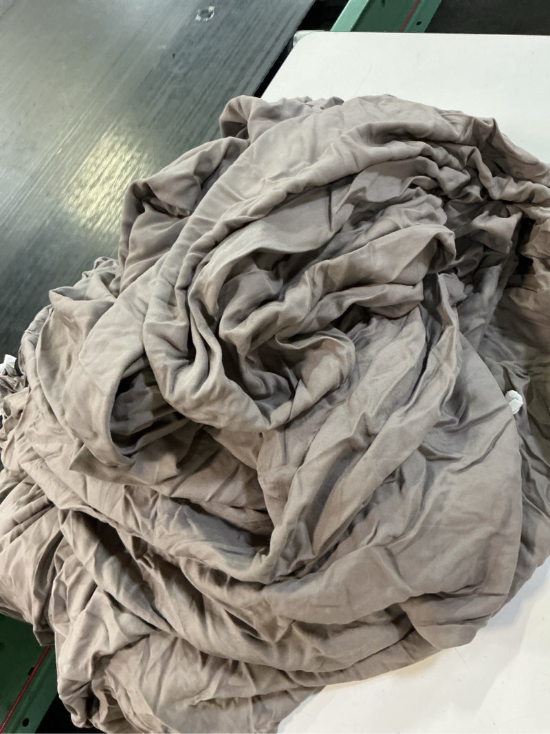 Condition photo showing As Is for bamboo duvet cover, twin, stone